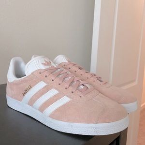 Adidas GAZELLE SHOES pink and white Size:W8 Never been worn!